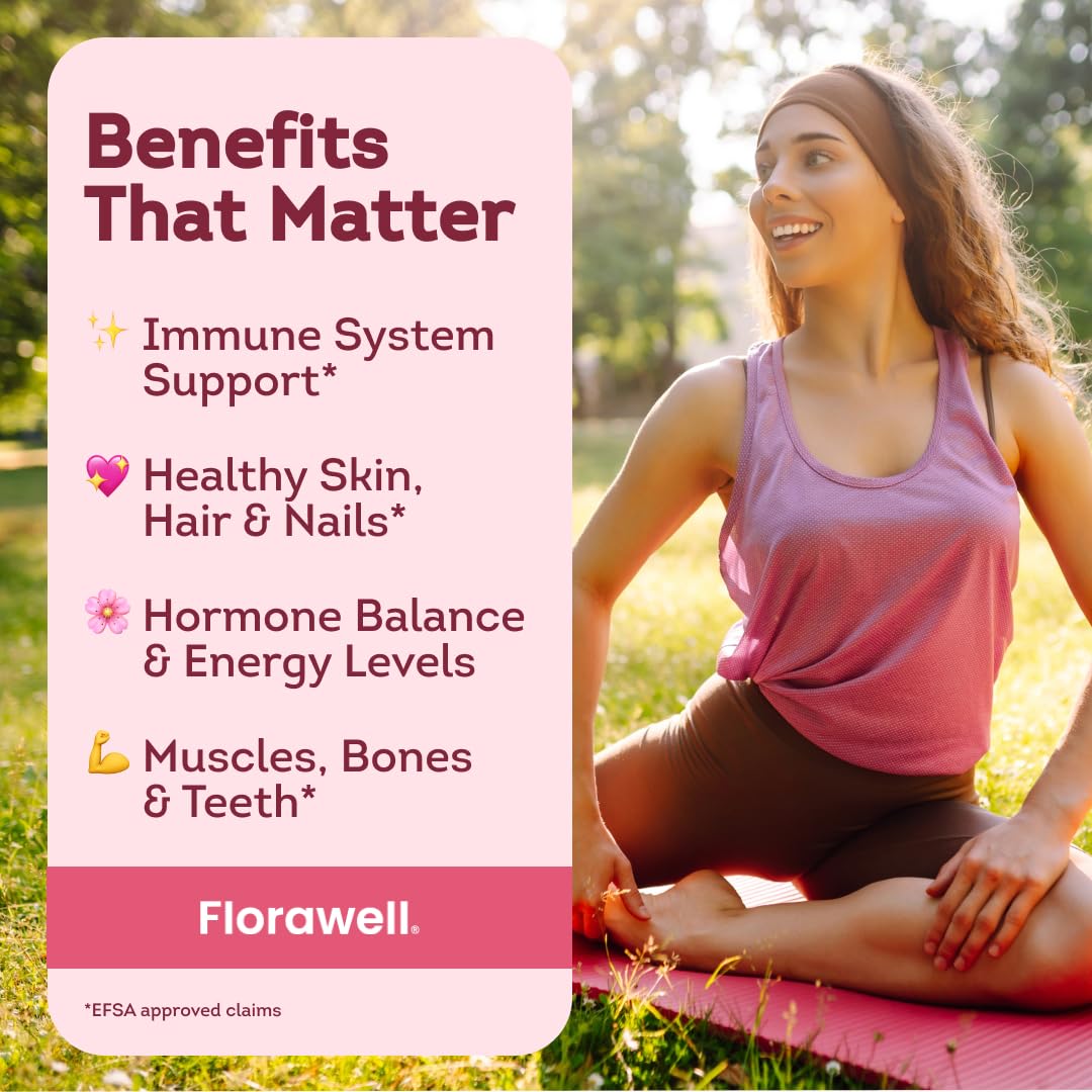 Florawell® Multivitamin Gummies for Women - 16 Key Vitamins & Minerals for Immune Support & Hormonal Regulation* - 2 Months Supply - Natural Strawberry Flavour - Vitamin Gummies for Adults