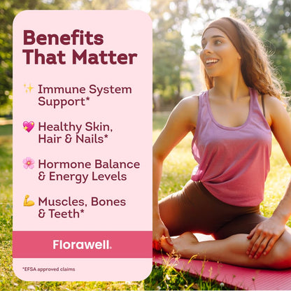Florawell® Multivitamin Gummies for Women - 16 Key Vitamins & Minerals for Immune Support & Hormonal Regulation* - 2 Months Supply - Natural Strawberry Flavour - Vitamin Gummies for Adults