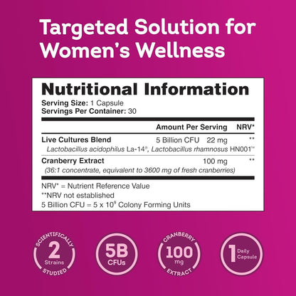 Florawell® Vaginal Probiotics for Women – Intimate Flora for Women Tablets, Supports Feminine Health – Womens Probiotics for Intimate, Balance & Daily Care – 30 Oral Capsules